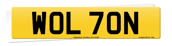Registration number WOL 70N